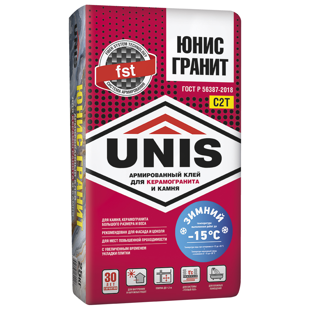 UNIS ГРАНИТ клей плиточный Зимний